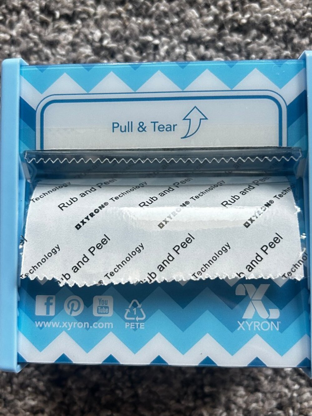 Xyron Mini Sticker Maker NEW Blue Chevron